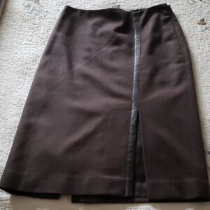 Club Monaco Chocolate Pencil Skirt with Black Accent